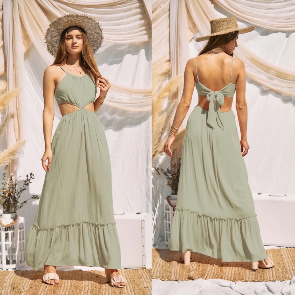 Endless Blu Cut Out Maxi Dress-NWT